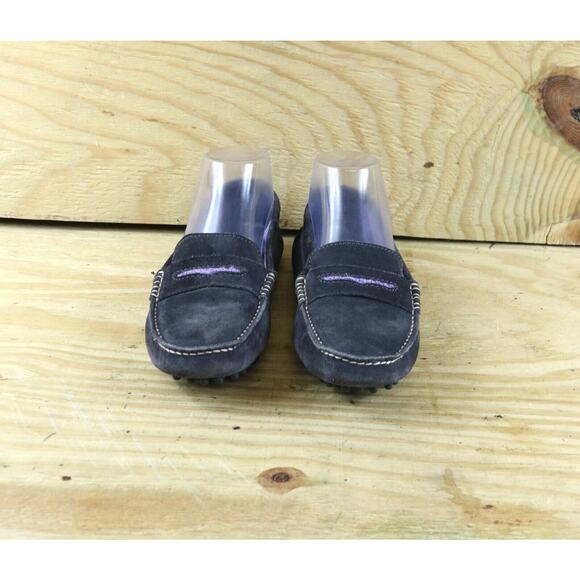 Manolo Blahnik Womens Shoes 6.5 Gray Purple Suede Roadster Driving Moccasin Itay - Picture 2 of 7